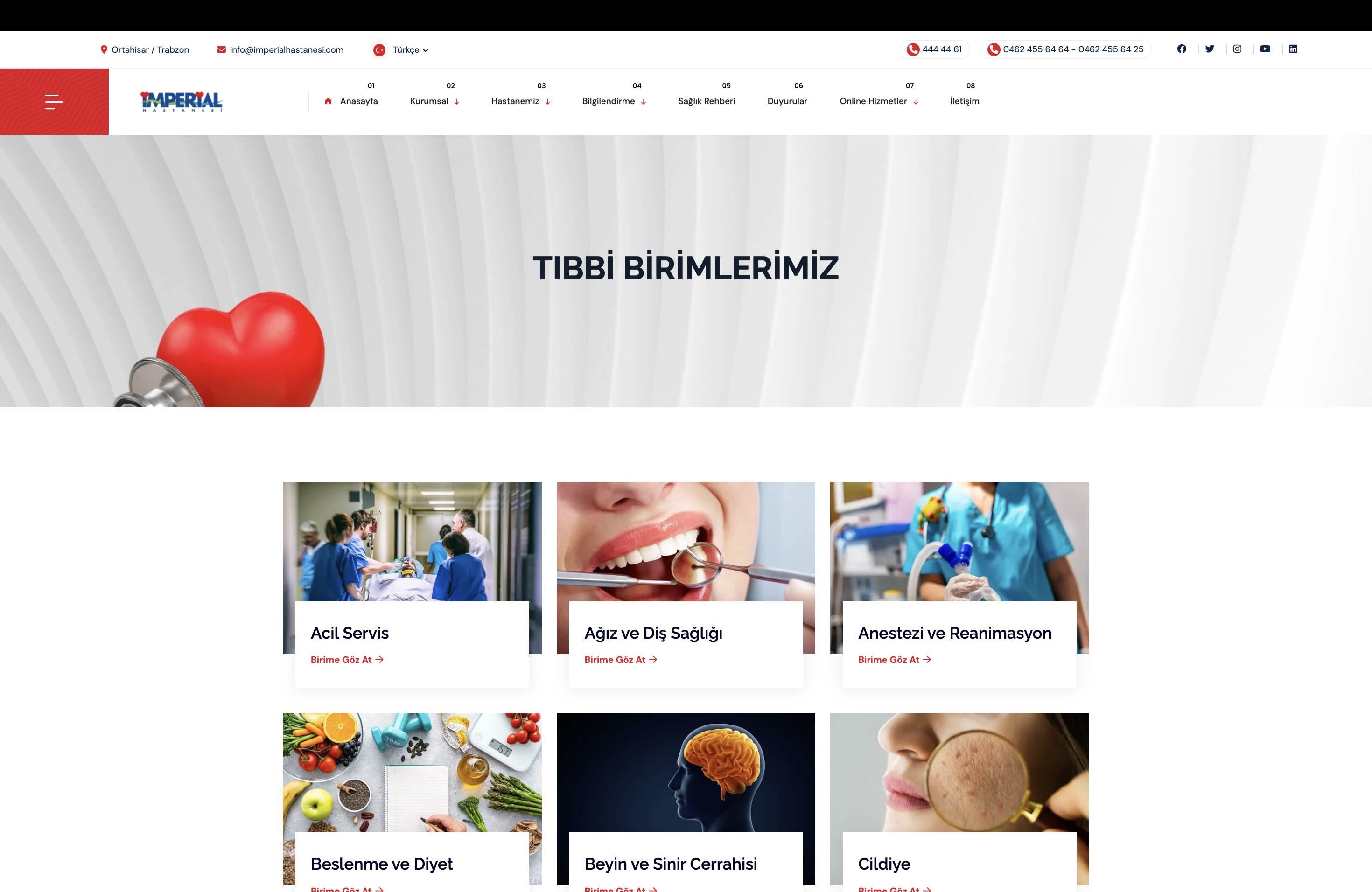 Imperial Hastanesi Kurumsal Web Sitesi