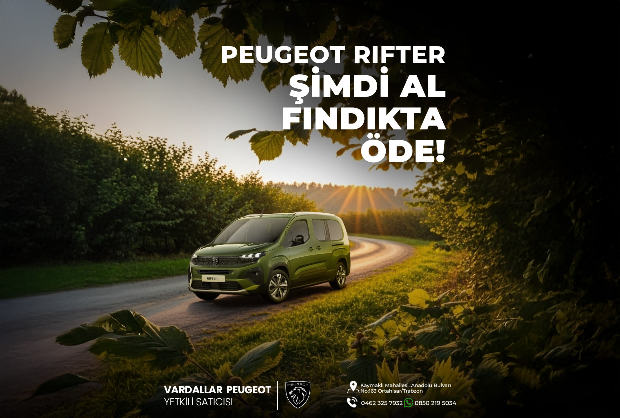 Vardallar Peugeot: Peugeot Rifter "Fındıkta Öde" Yerel Satış Kampanyası