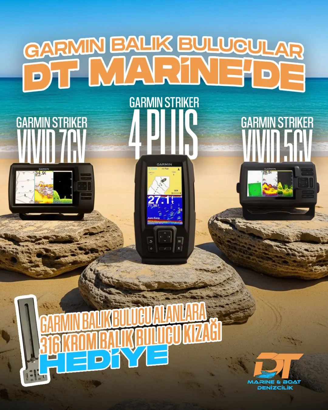 DT Marine & Boat Denizcilik: Garmin Balık Bulucu Serisi Kampanya Tasarımı
