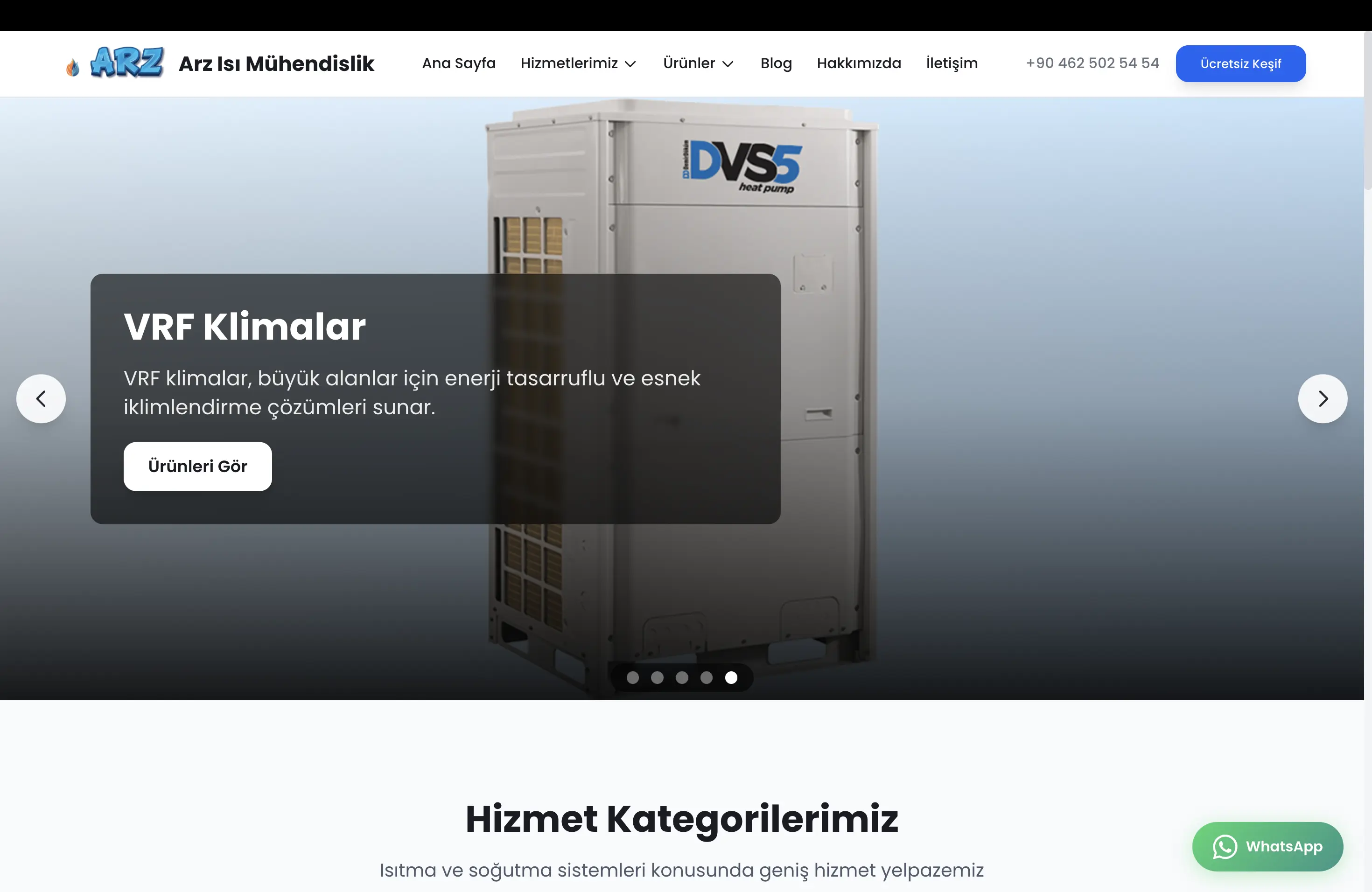 Arz Isı Mühendislik – Isıtma & Soğutma Sistemleri Web Sitesi